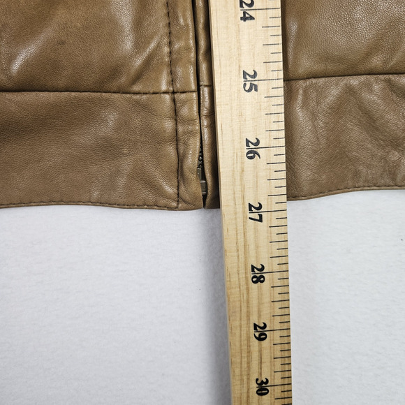 Remy Leather Bomber Jacket Mens 40 M Cognac Brown Coat Made in USA Retro Western - Picture 10 of 15